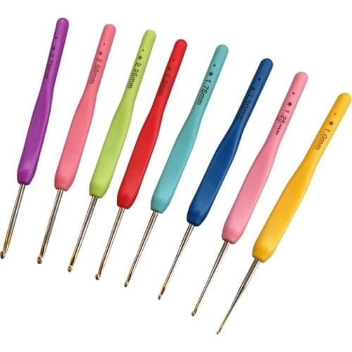 Colorful aluminum croche needle kit weave tools Crochet hooks so weave Set of knitting needles Hooks and knitting accessories