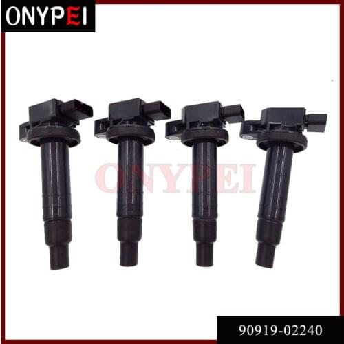 Set of 4 Ignition Coil 90919-02240 90080-19021 For Toyota Echo Prius Yaris Scion xA xB 1.5L 9091902240 9008019021