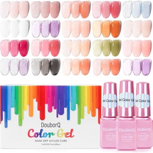 New 20 Colors 7ml Nail Glue Set Long-lasting Soak Off UV Cure DIY Nail Polish Nail Art Tool Manicure Accessories
