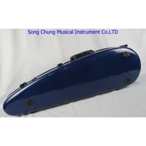 Excellent blue glass fiber Knife shaped violin hard case4/4,fine workmanship