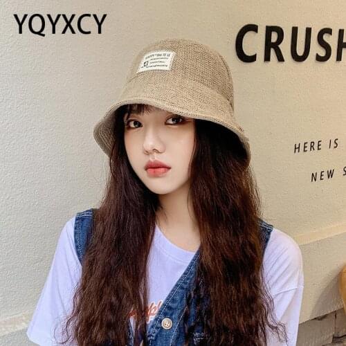 Bucket Hat Women Summer Knitting Cloth Breathable Fisherman Hats For Women Sunshade Sun Hat Female Bob Hat Chapeu Gorro