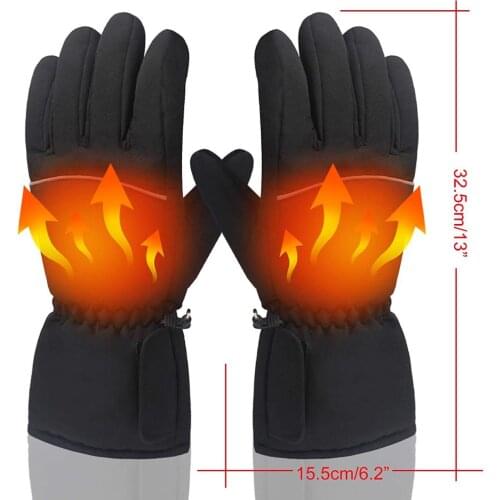 Electric Heated Gloves with battery box full finger Glove for Skiing Hiking Climbing Driving