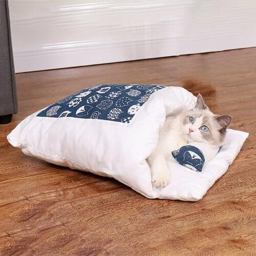 Pet House Sleeping Bag Dog Cat Bed Blanket Winter Warm Soft Mat Breathable Cats House Puppy Kennel Nest Sleep Mat Pet Supplies