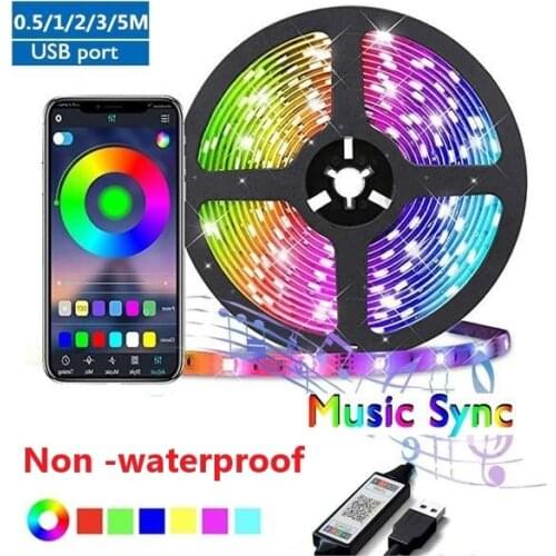 LED Strips Light Bluetooth App Wifi Controller Flexible RGB 5050 Led Diode Ribbon Lamp for Bedroom Tv Backlight Party Decoration