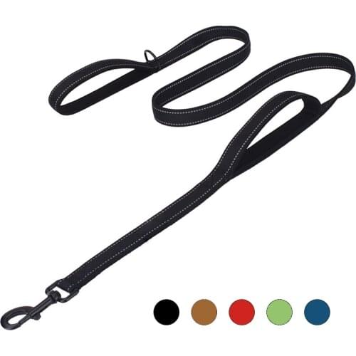 1.5 m Reflective Dog Leash Heavy Duty Double Padded Handles Lead for Control Safety Training Leashes for Medium Large Pet Dogs