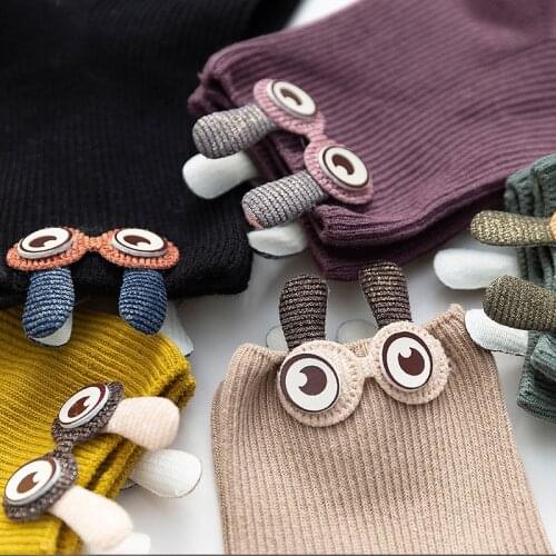 Spring Autumn Kawaii Funny Socks Women with Big Cartoon Eyes Japanese Harajuku Woman Socks Cotton 32302