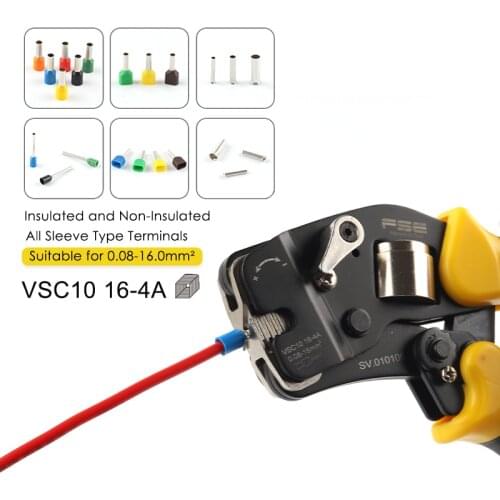 High quality Hand Tools Self-Adjustable Crimping Plier VSC10 16-4A 26-5AWG Four-sided Crimp Tweezers Knife 0.08-16mm2