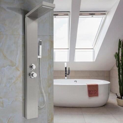 15*47*130cm Mirrored Bathroom Faucet Shower Bathroom SPA Massage Jet Shower Column System Waterfall Rain Shower HWC