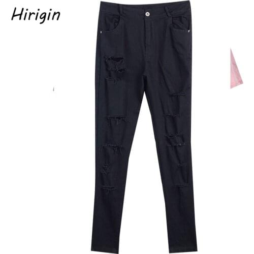 2020 New Fashion Jeans Sexy Ladies Casual Skinny Black White Solid Jeans Woman Elastic High Waist Stretch Slim Pencil Trousers