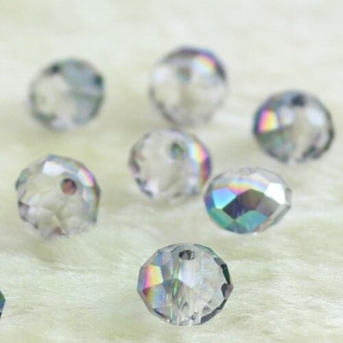 100PCS 8MM Austria Crystal Bead Rondelle Loose Faceted Glass Beads Spacers Beads for Bracelet Jewelry Making