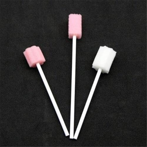 100pcs Disposable Sponge Stick Dental Cleaning Care Stick Sponge Stick Dental Material For Oral Care Use