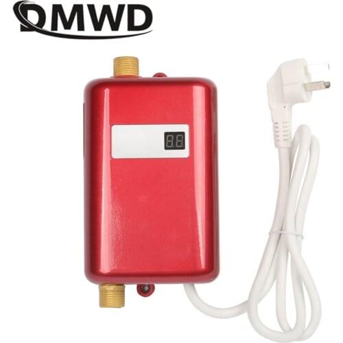 DMWD 3800W Electric Water Heater Instant Tankless Water Heater 110V/220V 3.8KW Temperature display Heating Shower Universal