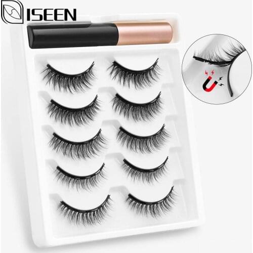 2/5 Pairs 3D Magnetic Eyelashes Natural Curler False Lashes Magnetic Eyeliner Set Mink Fake Lashes Makeup Extension maquiagem