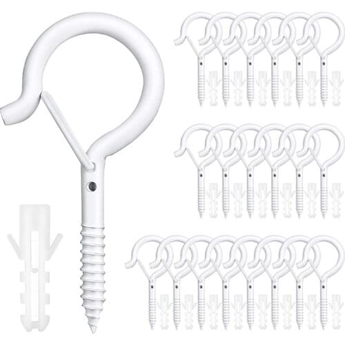 20 Pieces Q-Hanger Heavy Duty Easy Release Screw Hooks with Windproof Safety Buckle for Outdoor Christmas String Lights LED