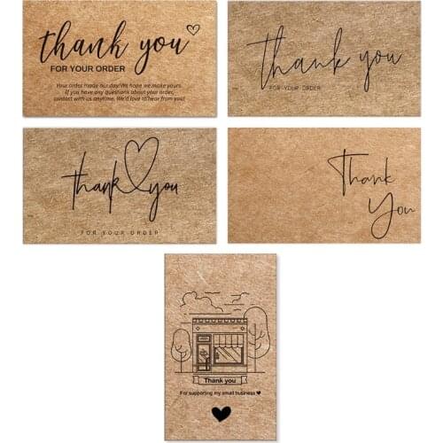 30pcs Natural Kraft Paper Cards Thank You for Your Order Thanks Greeting Cards Appreciation Card for Small Business