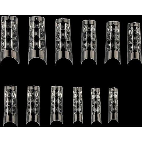 600pcs/pack Transparent Glaze False Nails Mosaic Nail Tips Glazed False Acrylic UV Gel Nail Polish Nail Art Tools 12 Sizes