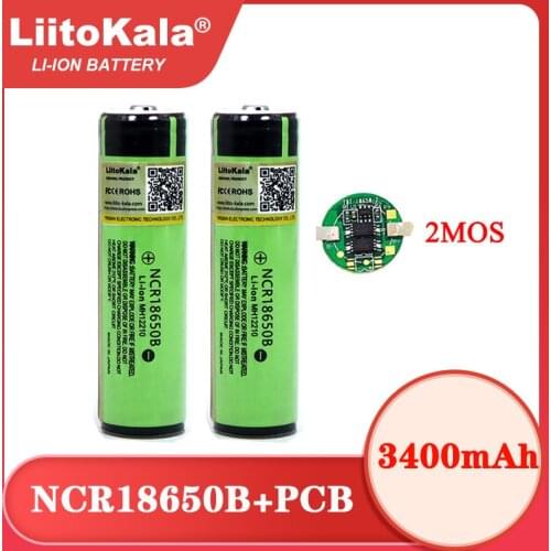 2020 Liitokala Protected Original Rechargeable battery 18650 NCR18650B 3400mah with PCB 3.7V For Flashlight batteries