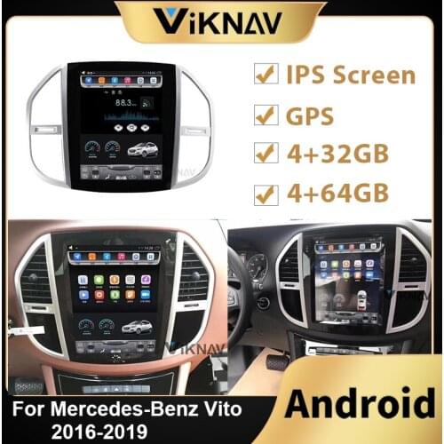 Android Tesla Screen For Mercedes-Benz Vito 2016 2017 2018 2019+ Car Multimedia Player GPS Auto Audio Stereo Radio Recorder