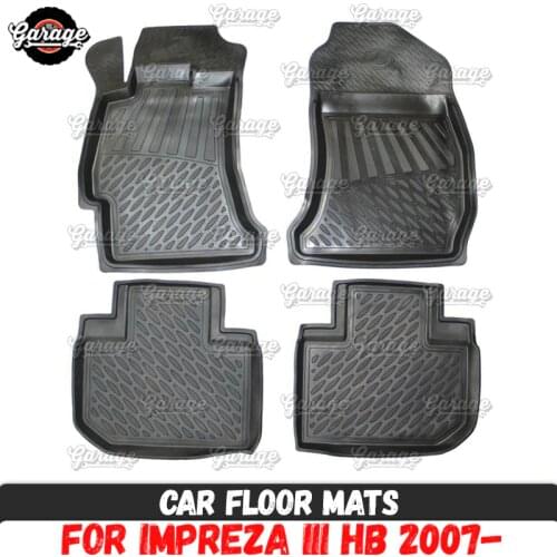 Car floor mats case for Subaru Impreza 3 HB 2007-2012 rubber 1 set / 4 pcs or 2 pcs accessories protect of carpet decoration