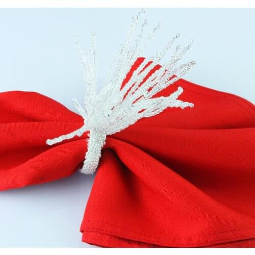 Free shipping clear glass beads napkin ring 4pcs