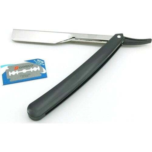 Stainless Steel Straight Edge Razor Barber Manual Beard Shaver Folding Shaving Razor Barber Shaver Tool with one Blade