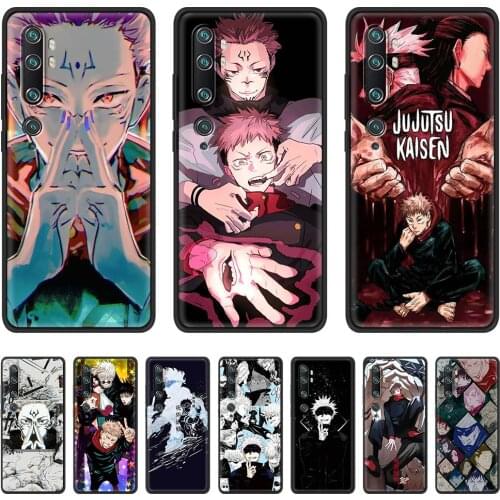 Jujutsu Kaisen Anime Case For Xiaomi Mi Poco X3 NFC 9T Note 10 Lite 10T Pro 5G CC9 CC9e 9 SE Black Back Phone Cover Soft Funda