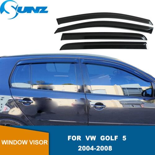 Side Window Deflectors For VW Golf 5 Mk5 Hatchback 2004 2005 2006 2007 2008 Black Sun Rain Guard Window Visor Weathershield SUNZ