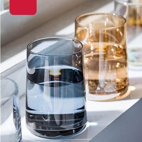 Home style Nordic dazzling color simple glass wine glass transparent water glass high value whisky wine glass