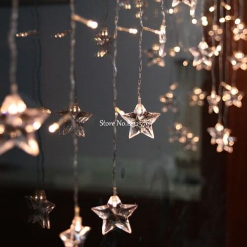 Multi-color 4M 100 LED Star Curtain String Lights Garlands Christmas Xmas Holiday Wedding Party Garden Ceiling Window Decoration