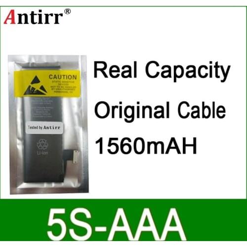 10pcs/lot Real Capacity China Protection board 1560mAh 3.7V Battery for iPhone 5S zero cycle replacement repair parts 5S-AAA