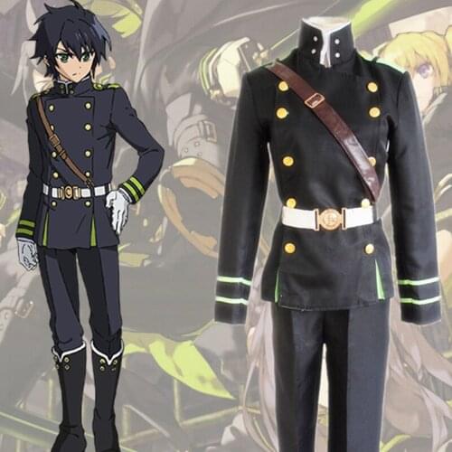 Yuichiro Hyakuya Cosplay Anime Costume Seraph Of The End Owari no Seraph Military Uniform Full Set Tops + pants + belts + strap