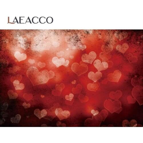 Laeacco Valentines Day Red Love Hearts Grunge Wall Photocall Photography Background Photographic Backdrop For Photo Studio