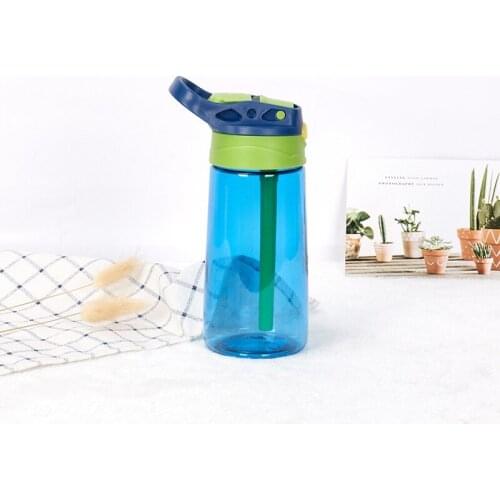 Preferential sale480ml Kids Water Bottle With Straw BPA Free Children Drinking Kettle Healthy Plastic Portable