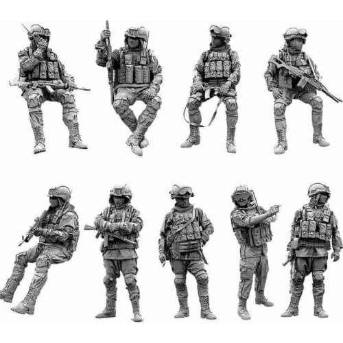 1/35 Russian Modern Special Forces Soldier White Model Kit High Quality Epoxy Resin Assembly Self-assembled Warrior Figures Gift