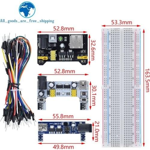 3.3V/5V MB102 Breadboard power module+MB-102 830 points Prototype Bread board for arduino kit +65 jumper wires wholesale