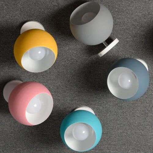 Wall Lamp Macaron Color Ceiling Lamp Aisle Light LED Lighting Creative Living Room Modern Simple Iron Home Bedroom Light Decor