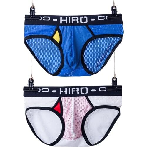 Plus size HIRO men lingerie new mesh Cool breathable underwear contrast color comfortable male boyshort Boxers panties M-2XL