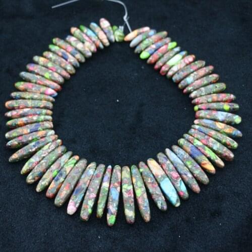 New Beautiful Rainbow Stone Necklace Point Pendant Beads, Top Drilled Women Fashion Jewelry Spike DIY Making Finding Gems
