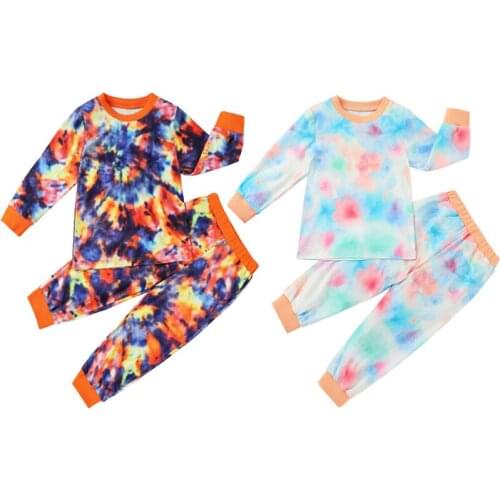 Newborn Baby Girls Clothes Autumn Winter Baby Boys Pajamas Clothes Set 2pcs Outfits Kids Baby Tie Dye Costume Infant Clothing