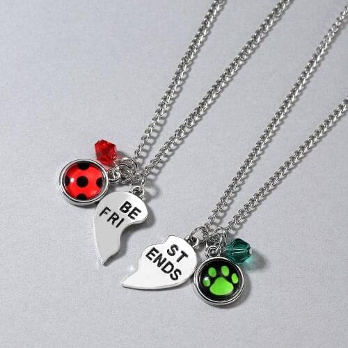 Luckydays New 2021 Ladybug Necklace Kid Crystal Pendant Chain Name Trendy Jewelry Cute Bears Paw Heart Necklaces Women Gift
