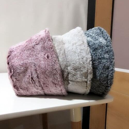 Autumn Winter Faux Fur Bucket Hat Men Women 3 Colors Black All Match Casual Fluffy Fishing Caps Street Fashion Warm Sun Hats