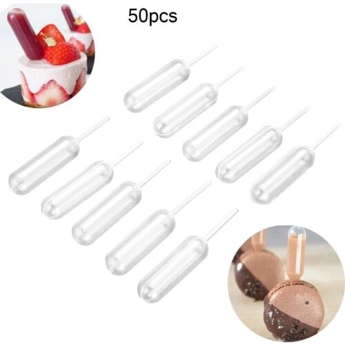 50pcs 4ml Plastic Squeeze Transfer Pipettes Dropper Disposable Pipettes For Strawberry Cupcake Ice Cream Chocolate