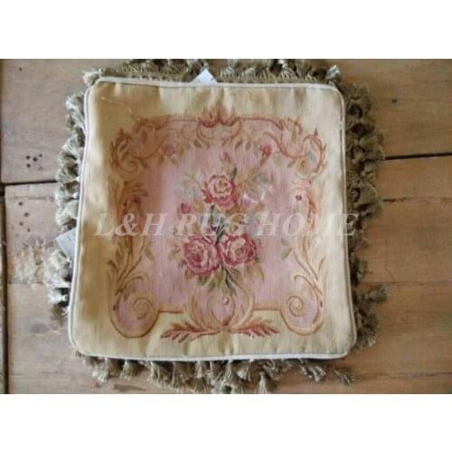 Free Shipping 18"x18" Aubusson Hand Woven Cushion, 100% New Zealand Wool handmade pillow, no insertion
