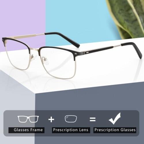 ZENOTTIC Prescription Progressive Eyeglasses Half Frame Myopia Optical Glasses Frame Women Men Blue Light Photochromic Eyewear