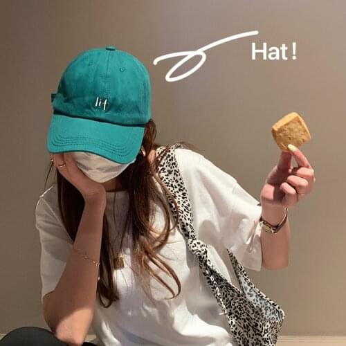 Simple Letter Embroidered Baseball Cap Female 2021 Spring New Korean Fashionable Green Sun Shading Cap