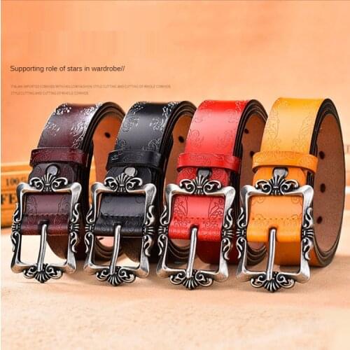 Top Layer Leather Cowskin Genuine Leather Belts Belt for Jeans Classical Designer Strap Vintage Pin Buckle Belts Cowboy