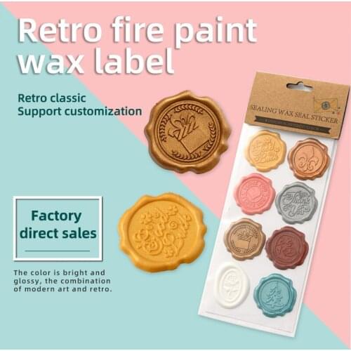 Hand account literary retro card with wax printing stickers anime movie magic circle blessing flowers wax seal