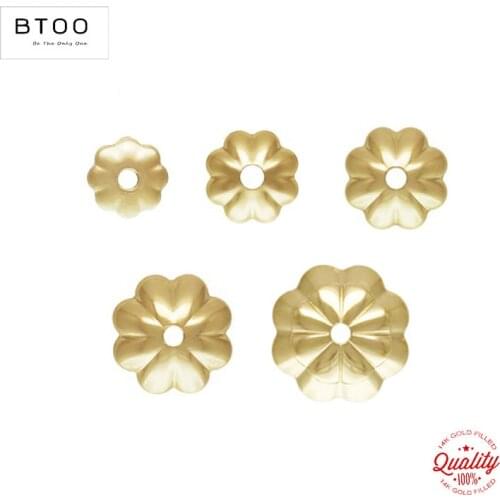 Real 14K Gold Filled Flower Bead Caps 3MM/4MM/5MM/6MM/7MM Gold Bead Cap Gold Filled Jewelry Findings DIY Accessories