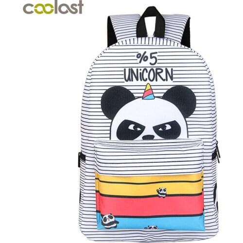 I am Unicorn Students Backpack Cartoon Panda Children School Bags Backpack for Teenager Girls Book Bag Women Laptop Backpack