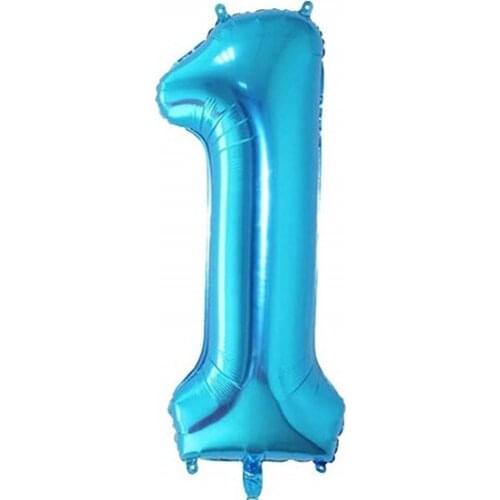 Blue Giant balloon number 1of 40 inch aluminum foil 100 cm can inflate air or helium balloon very resistant